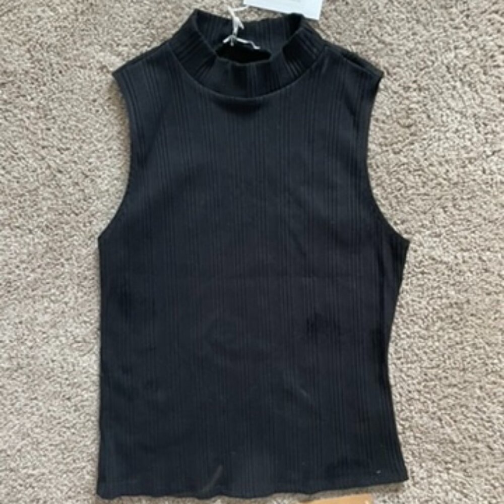 NEW Reformation Lunette Knit Top Black Size XL